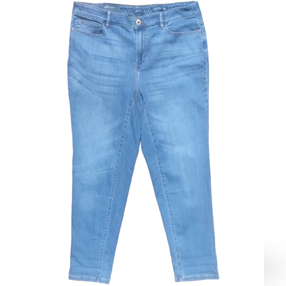 J. Jill Boyfriend Elastic Waist Straight Leg Ankle Brooklyn Wash